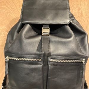 Salvatore Ferragamo Large Leather Backpack, Black